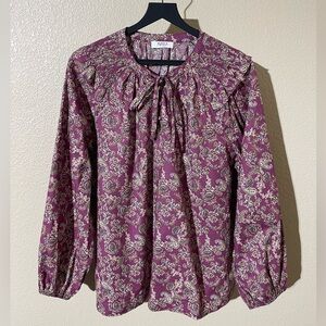 Avara Elegant Floral Long Sleeve Blouse
